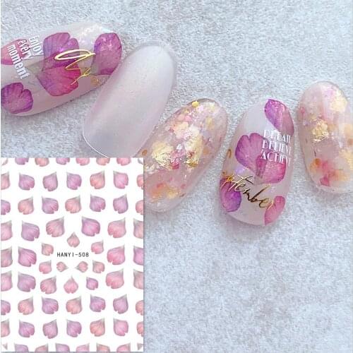 Newest HANYI 508 flower design nail art sticker decal stamping back gule DIY nail decoration tools