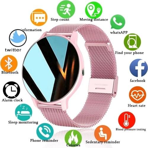 2021 New Women Smart Watch Real-time Weather Forecast Activity Tracker Heart Rate Sports Ladies Smart Watch Men For Android IOS
