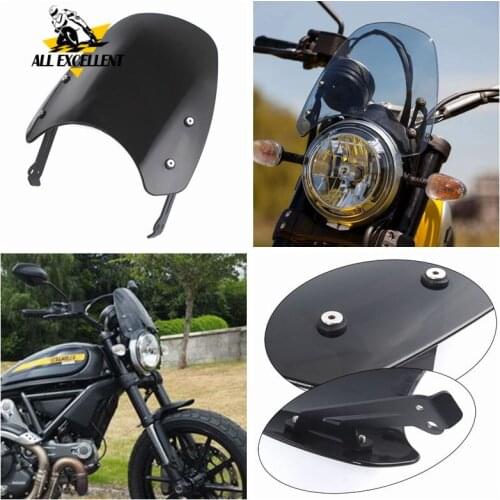 Touring Front Flyscreen Windscreen Windshield Shield Bracket For 2015-2018 Ducati Scrambler (except Cafe Racer and 1100 model)