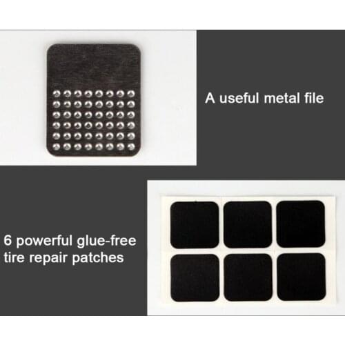 Bike Tire Patch Glueless Puncture Repair Patches Tyre Repairing with File