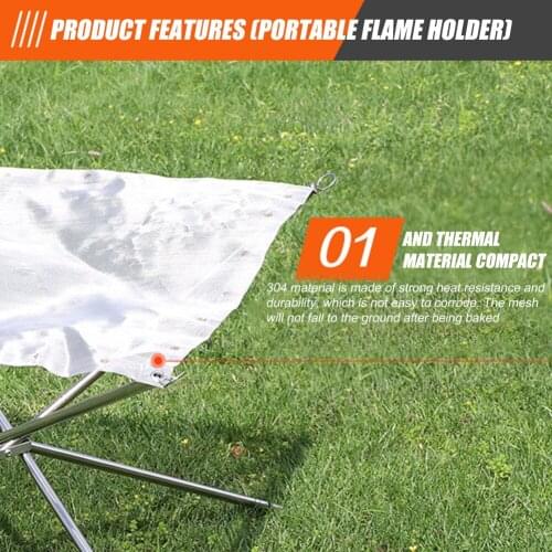 Disassemble Garden Stainless Steel Outdoor Camping Campfire Fire Rack Foldable Mesh Fire Pit Outdoor Camping BBQ Tools Accessory