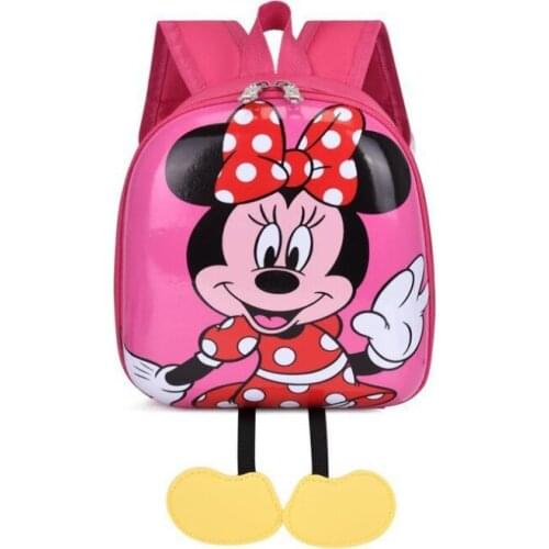 New Disney Anime Mickey Mouse Bag Minnie Backpack for Baby Girls Silicone Waterproof Backpack Primary School Students Schoolbag