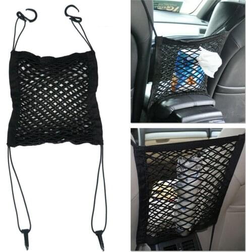 Car Trunk Storage Net Bag Cargo Elastic Auto Seat Mesh Organizer Holder Organize Seat Back Storage Bag Luggages
