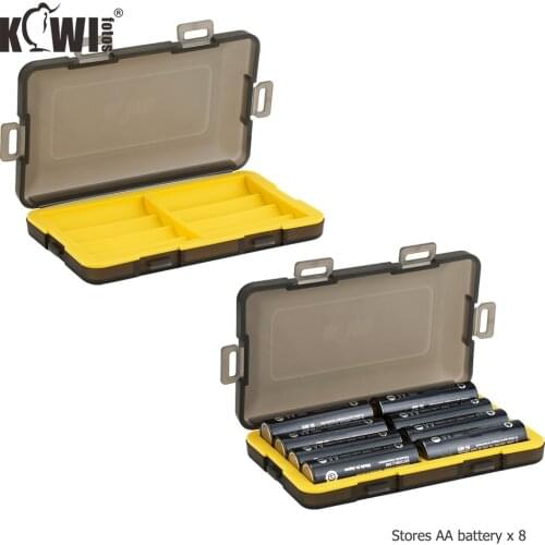 Silicone Waterproof Battery Storage Case Holder Box Organizer For 8 AA / 14500 Alkaline Lithium Rechargeable Batteries Container