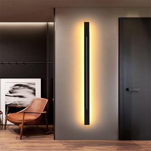 Modern Minimalist LED Wall Lamps Living Room Bedroom Bedside Wall Sconce Stair Hallway Long Line Wall Light Indoor