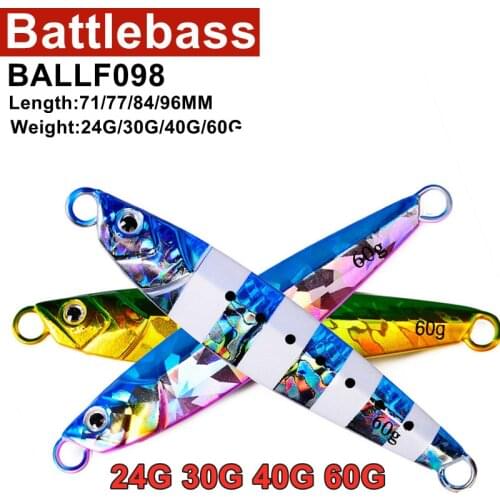 Battlebass 2021NEW 1PCS Sinking Jigbait Fishing Lure Metal Bait 24g/30g40g/60g Ocean Boat Trolling Jigs Blade Glow 1 Piece Sale