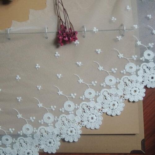 Custom water-soluble lace plus mesh lace skirt wedding dress manual DIY garment accessories white long 25cm