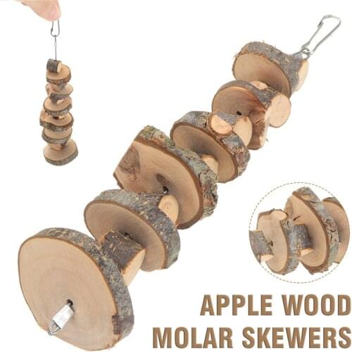 1pc Wood Chew Sticks Apple Wood Toy Sticks Twigs for Rabbit Hamster Guinea Pig Pet Supplies 22cm