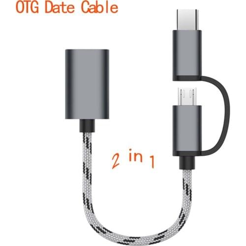 2 In 1 USB 3.0 OTG Adapter Cable Type-C Micro USB To USB 3.0 Interface Converter For Cellphone Charging Line Nylon Wire