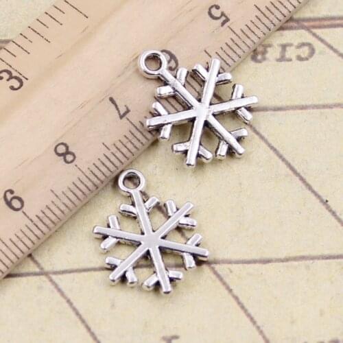 20pcs Charms Snow Snowflake 20x15mm Tibetan Silver Color Pendants Antique Jewelry Making DIY Handmade Craft Pendant
