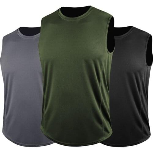 2018 Men Quickly Dry Running vests Mens Sleeveless Tank Top Compression Tights Gym Fitness Sport Best Running Tank top