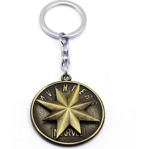 2019 Captain Bronze Alloy Character Keyring High Quality Mental KeyChain For Gift