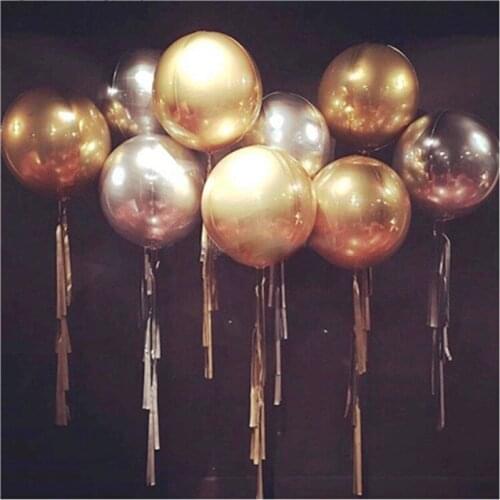 5pcs 22inch Rose Gold Silver 4D Foil Balloons Round Sphere Shaped Balls Baby Shower Wedding Birthday Party Decorations