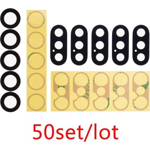 50set Back Camera Glass Lens for iPhone 7 6 8 6S Plus 6G 7G Rear Cam Cover + 3M Sticker Adhesive Parts
