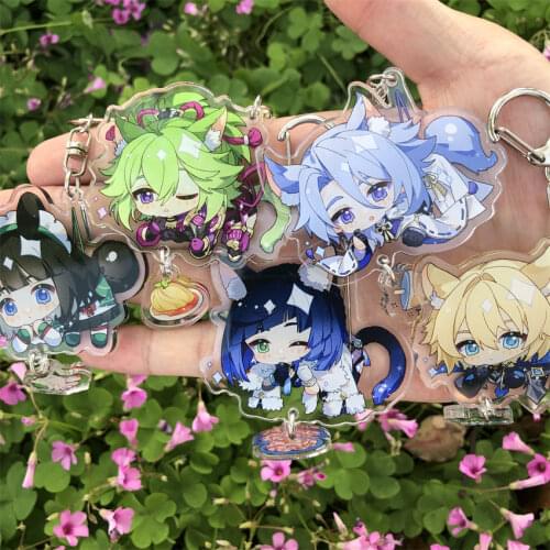 Game Genshin Impact Tartaglia Keychain Accessories HUTAO XIAO Zhong Li Diluc Key Chain Pendant Cartoon Badge