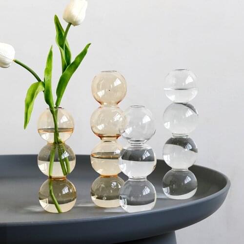 Flower Vase for Home Decor Glass Vase Decorative Terrarium Glass Containers Table Ornaments Tabletop Nordic Vase