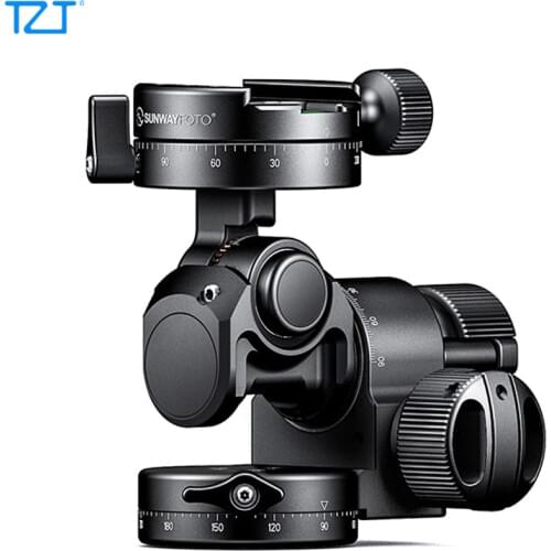 TZT GH-PRO II Geared Tripod Head Panoramic Tripod Head with Quick Release Plate Load 4KG For DSLR Camera