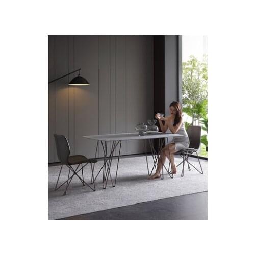 Italian style rock board dining table rectangular table modern light luxury minimalist dining table