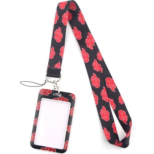 JF307 Anime Red Cloud Lanyard Keychain Lanyards for Keys Badge ID Mobile Phone Rope Neck Straps Accessories Gifts