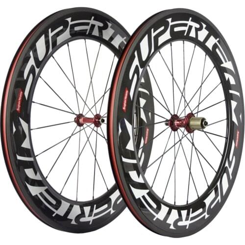 SUPERTEAM Carbon Wheels 88mm Wheelset Carbon Bike Clincher Basalt Brake Surface with novatec/powerway hub Road Bicycle Wheels