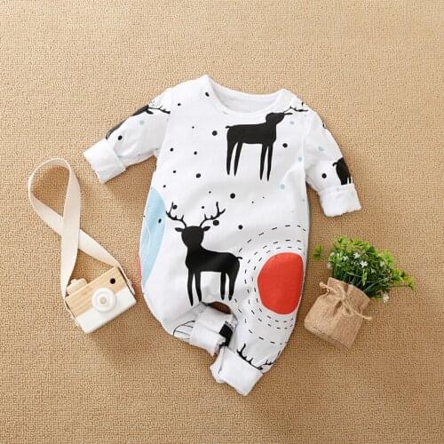 Newborn Baby Boy Clothes Cartoon Deer Child Costume New born Romper Jumpsuits Toddler Fall Stuff Onesie Infant Babygrow Outfits