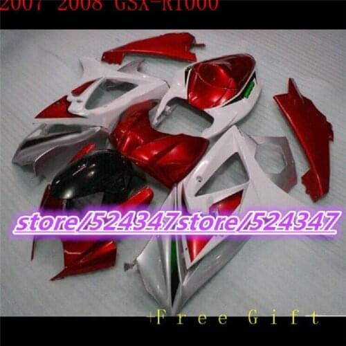 High grade ABS full fairings set for SUZUKI K7 GSXR1000 2007 2008 red white black fairing kit GSXR 1000 07 08
