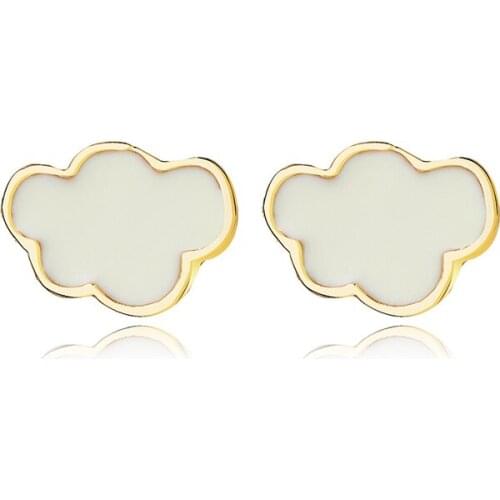 Creative Sweet White Cloud Stud Earrings Fashion Womens Wedding Party Earrings Jewelry Cute Cartoon Girl Accessories