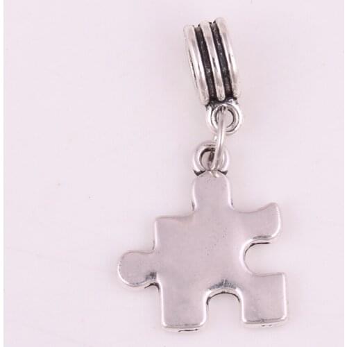 Trendy Pendant Unisex Jigsaw Puzzle Shape Depression Style Jewelry Charm Personality Zinc Alloy Material Provide Dropshipping