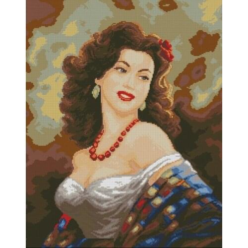 Coquettish Girl Woman Sewing kit Top Quality Needlework Embroidery DIY Cross Stitch Kit 14CT Unprinted Decor Handmade