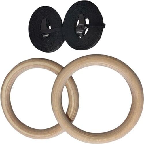 Birch Ring Set 28Mm Ring Wooden Gymnastic Ring With 4.5M Long Gymnastic Belt 300Kg Weight For Fitness Rhythmic Gymnastic