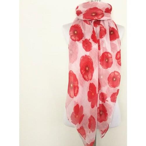 New Ladies Fashion Viscose Cotton poppy Print scarfs women scarf Fashion Poppies Scarves Shawl Wrap hot sale neckerchief