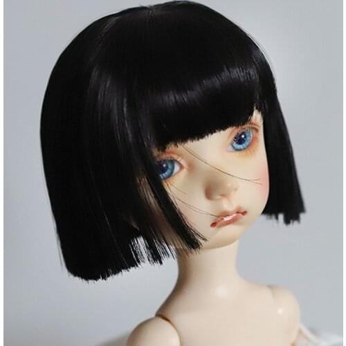 New Arrival 1/3 1/4 1/6 1/8 Bjd SD Wig Hair High Temperature Cute Short Black Wire Many Colors
