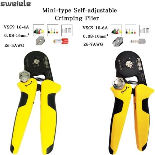 VSC9 10-6A VSC9 16-4A 0.08-16MM2 AWG 23-7 Crimpping pliers Crimpper for Tube Bootlace Terminal Crimping Hand Tool