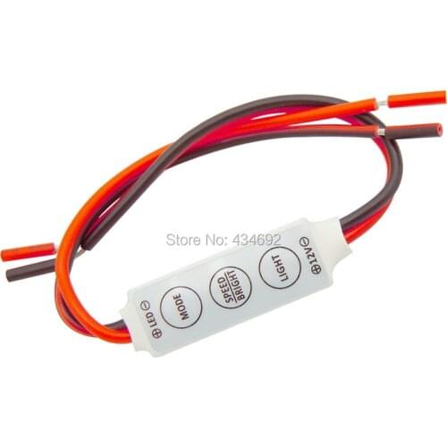 Wholesale Brand New 3 Key LED Controller Brightness Dimmer For 5050 Single Color Led Strip Lights 50PCS/LOT