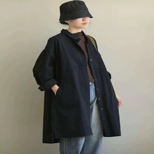 Women Autumn Solid Color Pocket Hooded Windbreaker Long Trench Coat Outerwear Womens Clothing Femme Outerwear Tops