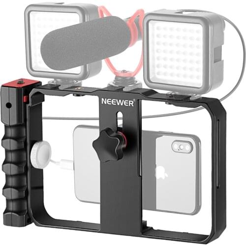 Neewer Plastic U Rig Smartphone Video Rig, Filmmaking Cage, Phone Video Stabilizer Grip Tripod Mount for Videomaker Film-Maker