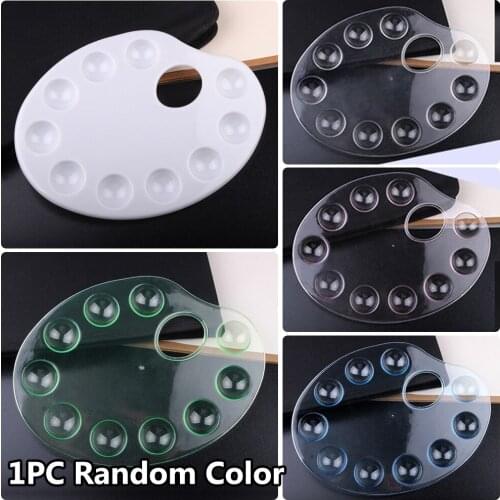 9/10 Holes Palette Portable Gouache Pallet Artist Students Art Craft Color Mixing Tray Painting Palette White Artistic Supplies