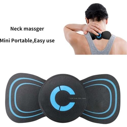 Portable Neck Massager Mini Electric Convenient Intelligent Cervical Massage Stickers Meridian Massager Muscle Relief Pain