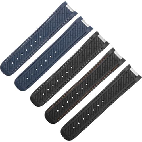Men silicone strap 20mm watch accessories for Omega hippocampus 300 waterproof womens sports rubber strap AT150 8900 watch band