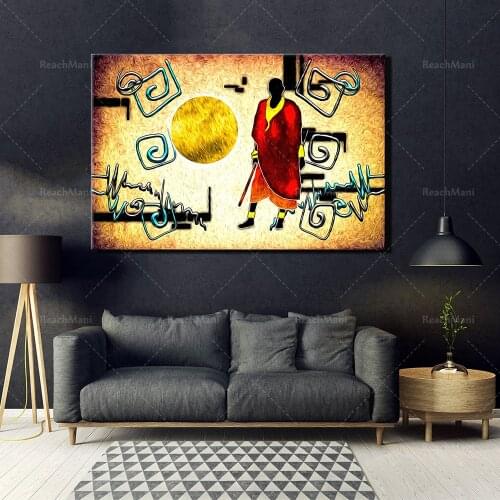 Rétro afro-américain, art rétro ethnique, art mural vintage, décor coloré de mur africain, art africain, art de grande toile, ar