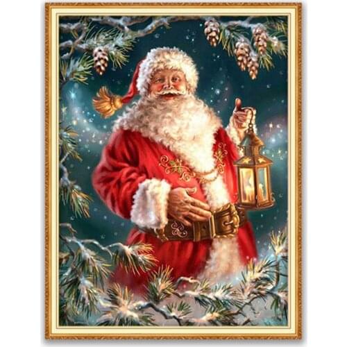 Christmas Santa Claus DIY Embroidery Cross Stitch 11CT Kits Needlework Craft Set Printed Canvas Cotton Thread Home Decoration