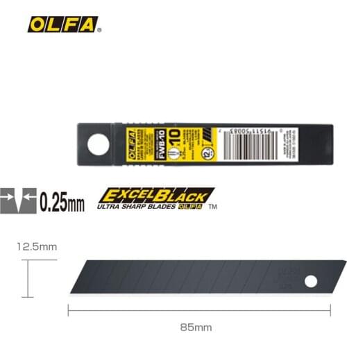 MADE IN JAPAN OLFA FWB-10 10 blades 12.5m Excell Black Ultra Sharp Blade for OLFA FWP-1