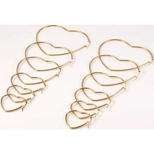 Fashion 20-70mm Heart Stainless Steel Big Hoop Earrings for Women Statement Star Oval Heart Creole Loop Earring Gift Jewelry