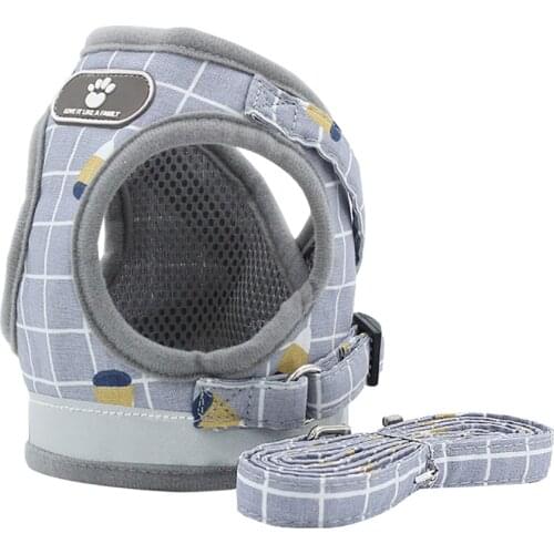 Pet Harnesses Vest Reflective Breathable Chest Strap Soft Adjustable And Leash Cats Puppy Schnauzer French Bulldog Accessories