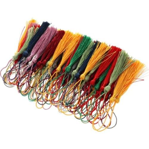 Mixed Color Polyester Silk Tassels DIY Craft Bookmark Curtain Jewelry Hang Rope Fringe Trim Clothes Sewing Accessories