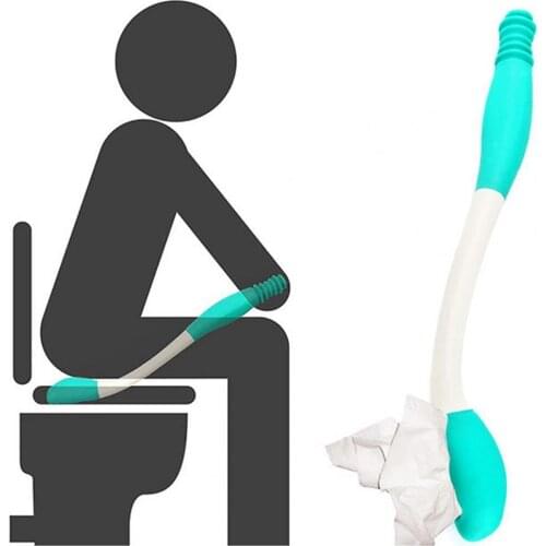 Toilet Aid Convenient Easy Operation Plastic Flexible Long Handle Tissue Grip Reusable Non-slip Plastic Practical Bottom Wiper