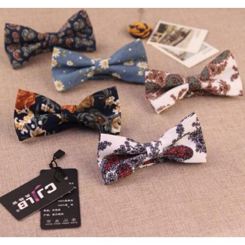 24colors high-end fashion designer mens bowties cotton floral print flower bow tie butterfly for men wedding 300pcs/lot fedex