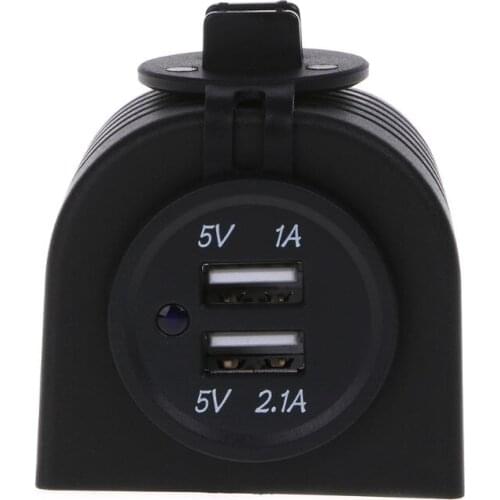 12V 24V Dashboard Mount Dual USB Panel Charger Adapter For Car Boat Marine