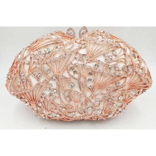 New Arrival Wedding Crystal Mini Chain Women Shoulder Bag Ladies Evening Clutches Bags Floral Clutch Purse Female Party Purses