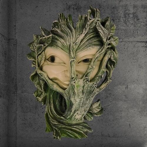 Women Face Tree Decor Resin Garden Peeker Sculpture Statue DIY Trees Hugger Wall Art Mystic Decoration Ornaments
